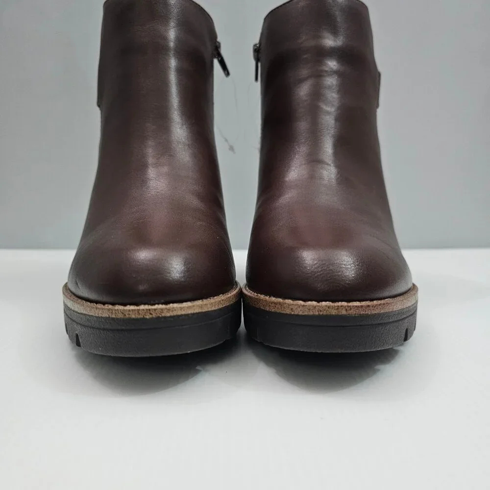 Naturalizer Madalynn Strap Ankle Boot Women 9 Brown Water Resistant Lug Sole NEW - Picture 7 of 14
